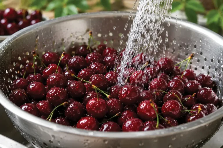 شستن آلبالو برای تهیه ی لواشک